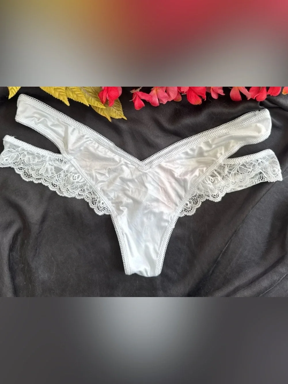 VICTORIA'S SECRET L BLUE WINGS VERY SEXY HIGH LEG CHEEKY SILKY PANTIES NWT